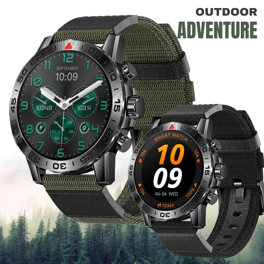 

Men'S Outdoor Smartwatch Military Blood Pressure Fitness Tracker Multi-Sport Mode Rugged Smart Wrist Watch