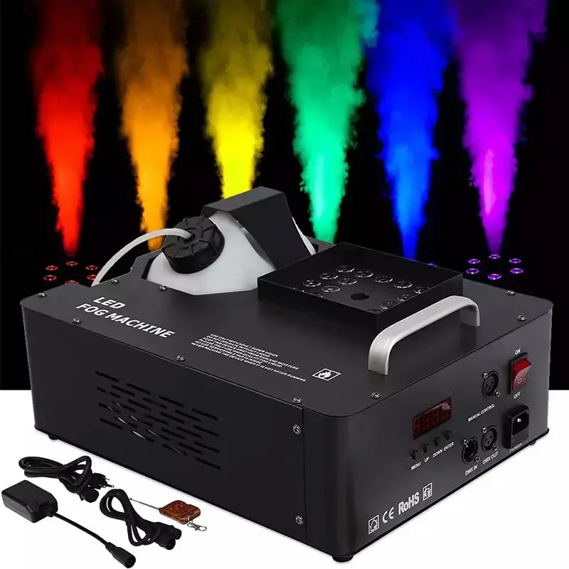 

Mingjie 24x9W Smoke Machine Floor RGB 3in1 Colorful Stage Effect DMX Controller For Outdoor DJ Club Patry KTV Concert Wedding