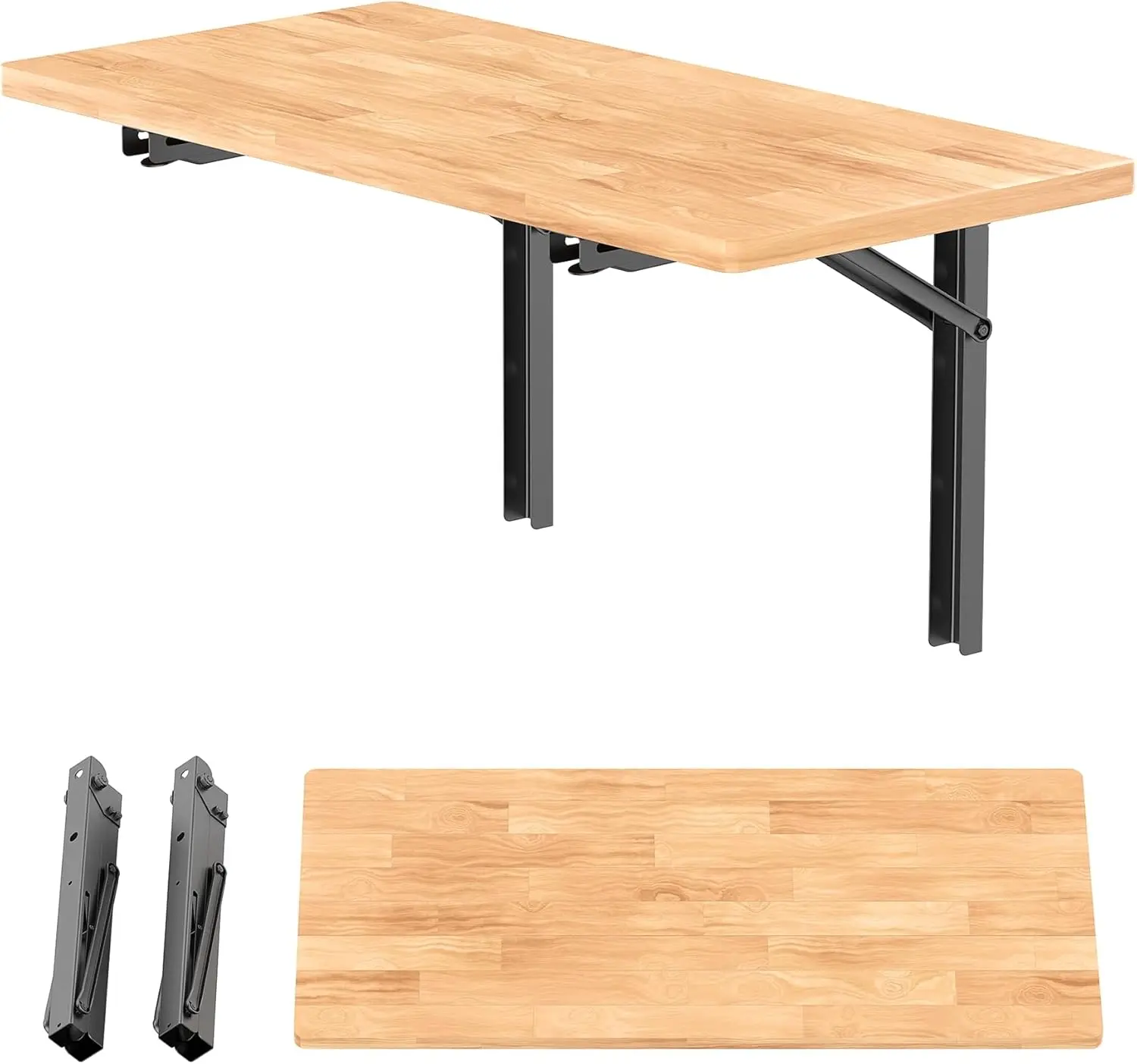 

Wall Mounted Folding Workbench Heavy Duty Table Desk For Garage Workshop Holds Weight Capacity Tabletop Size