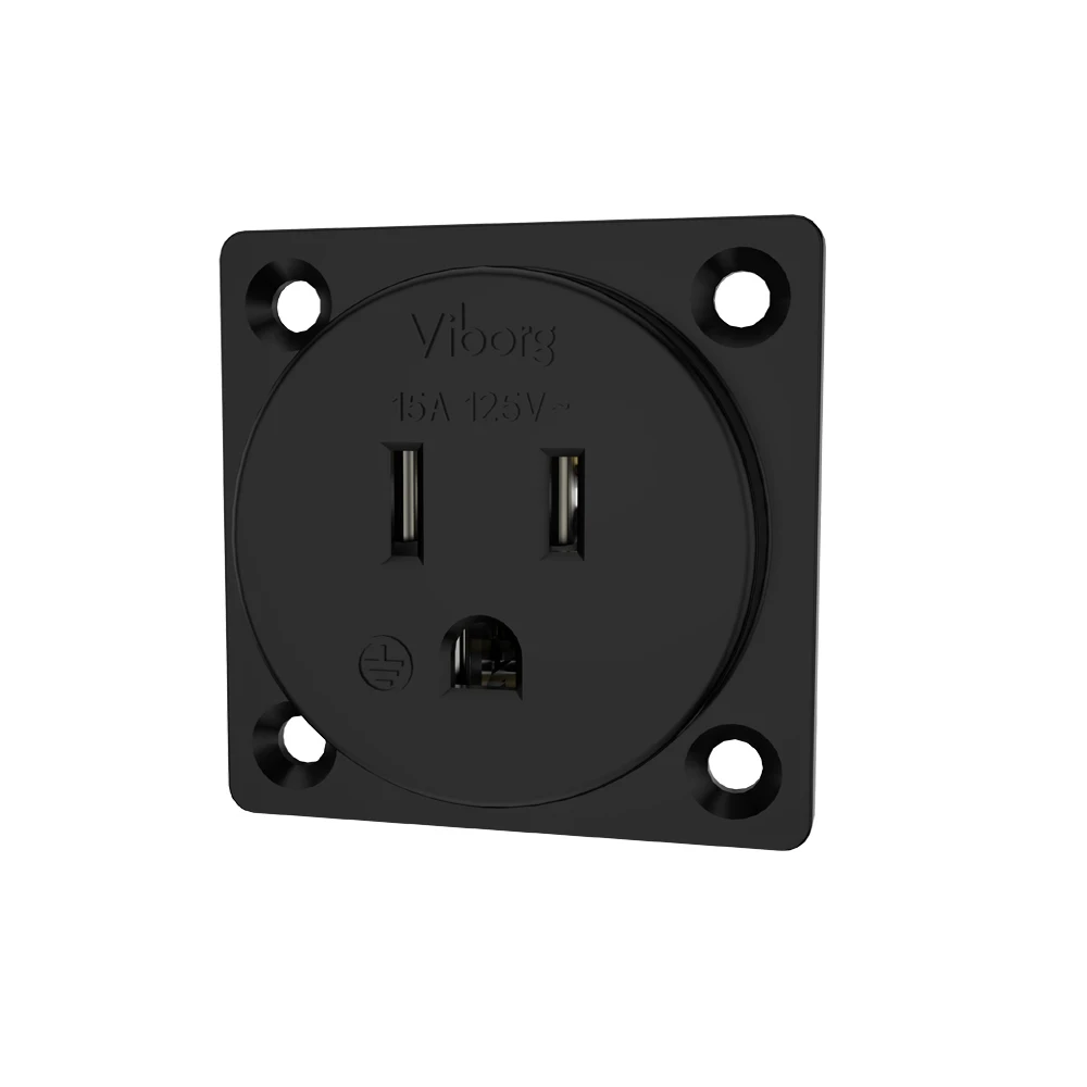 Hi-End Viborg VM04/G/R US NEMA Socket Pure Copper Gold/Rhodium Plated 15A 125V US Receptacle Outlet for High-End Electronics