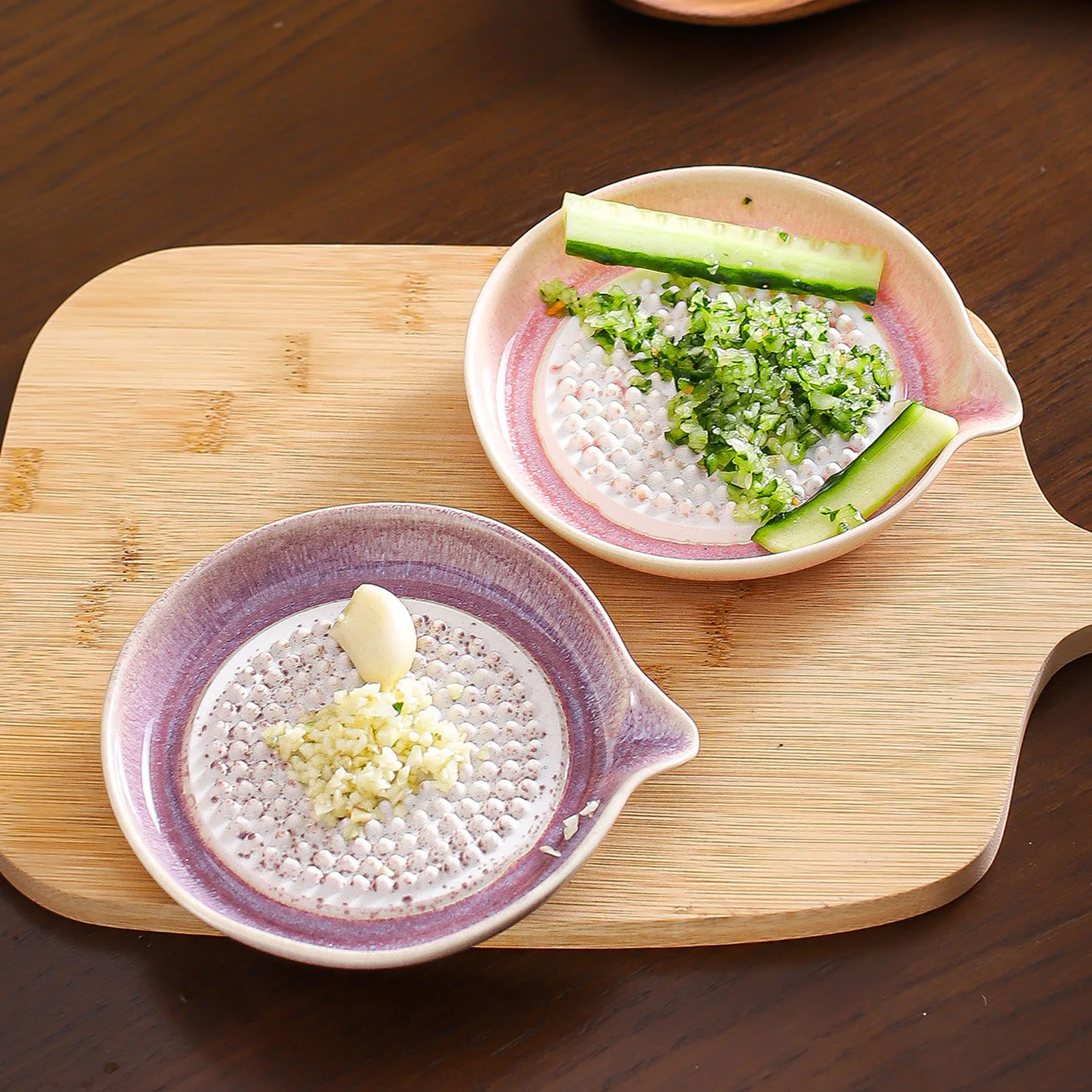 Handlicher Porzellan-Zerkleinerer mit Ausgießer, Wiederverwendbare Keramik-Mahlplatte für Feine Pasten, Knoblauch und Wasabi