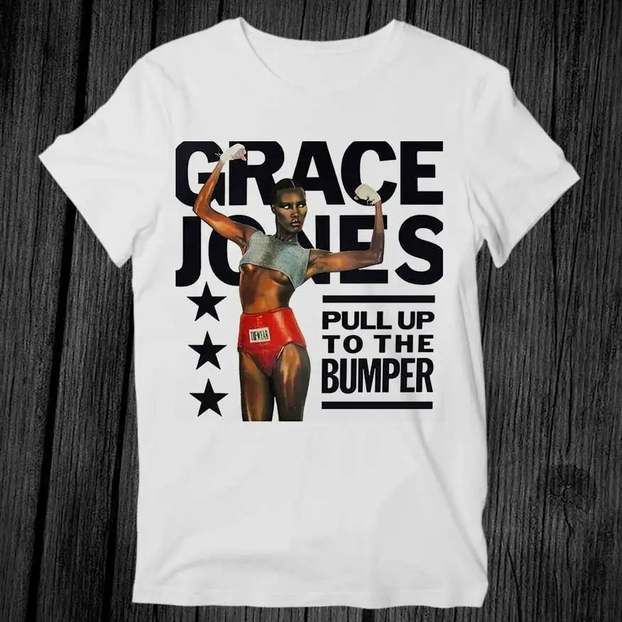 Grace Jones Pull Up To The Bumper Vinyl Cover T Shirt Adult Cool Music Fashion Top Vintage Retro G264