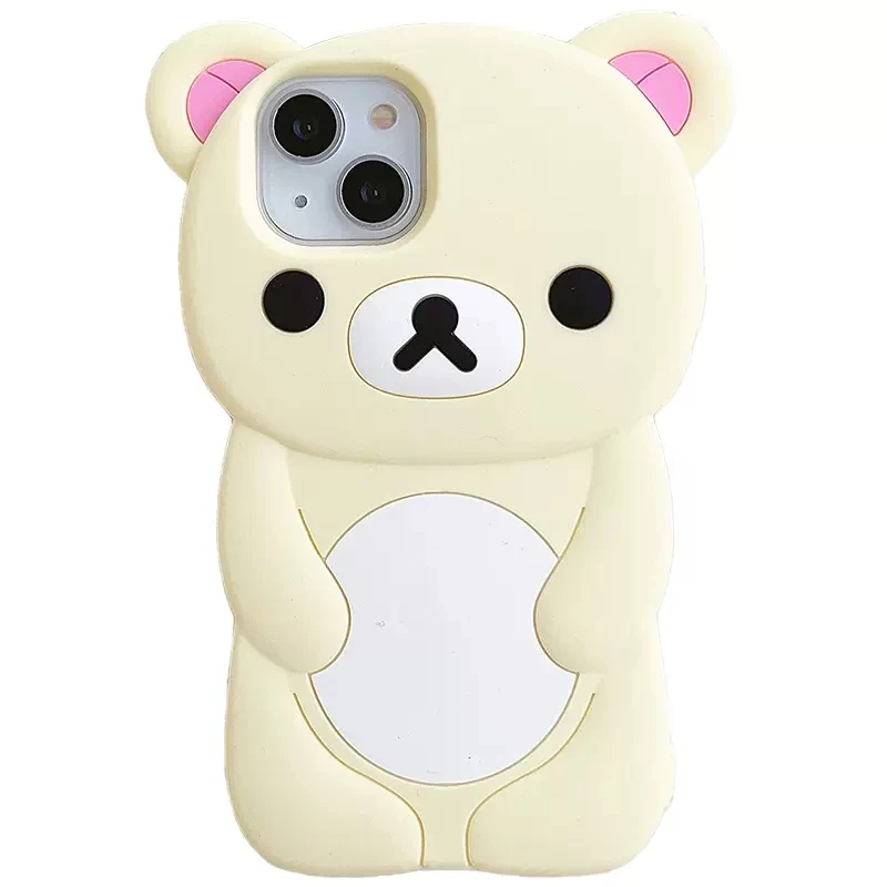 Für iPhone 17 16 15 14 13 12 11 Pro Max Xs XR 6 7 8 Plus Niedlicher Rilakkuma-Bär Weiche Silikonhülle