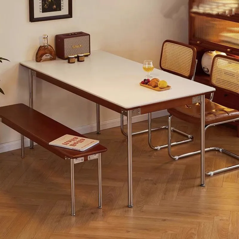 Stainless Dining Tables Seating Room Offfice Minimalist Dining Room Dining Tables Extended Mesa Redonda Comedor Bar Furniture