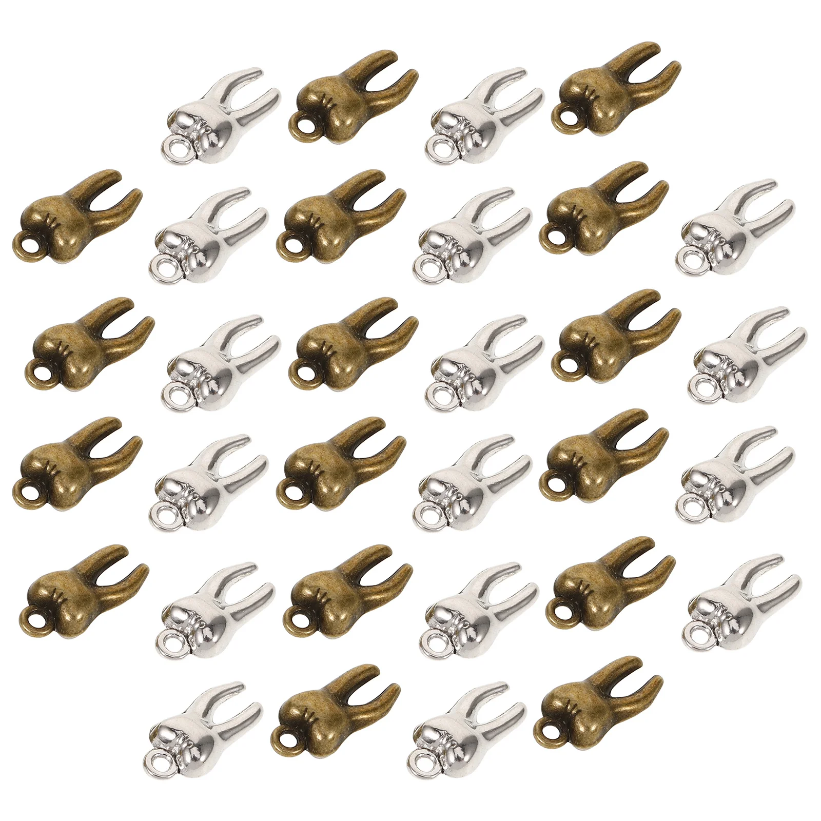 

60pcs Teeth Charms Pendants For Diy Jewelry Making Supplies Craft Keychain Bracelet Necklace Small Artificial Tooth Accessories