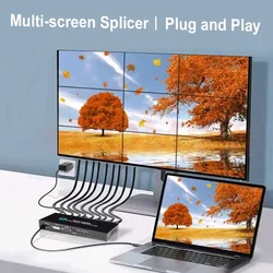 4K 3x3 3 6 9 Screen Video Wall Controller 1x3 1x4 2x3 2x2 HDMI Video Wall Controller 4 Channel Multi Screen Processor TV Splicer