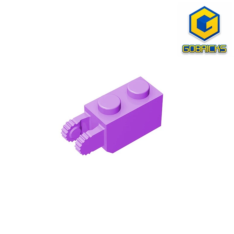 MOC PARTS GDS-827 Hinge Brick 1 x 2 Locking with 2 Fingers Vertical End, 9 Teeth compatible with lego 30365  children\'s toys