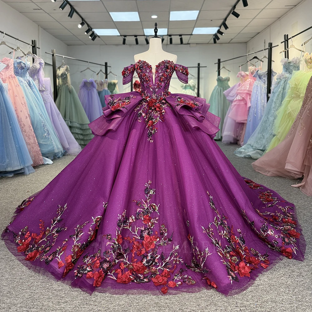 

Customized Vestidos De 15 Quinceañera Pink Lace Appliqued Princess Quinceanera Dresses Women Birthday Dress Sweet 16 Dress