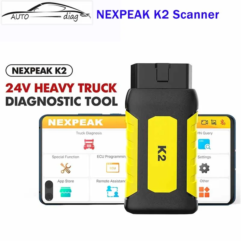 

NEXPEAK K2 Heavy Truck Scanner Diagnostic Tool for Truck DPF Cluster Calibration Full System Trucks Tractors Diesel OBD Scanner