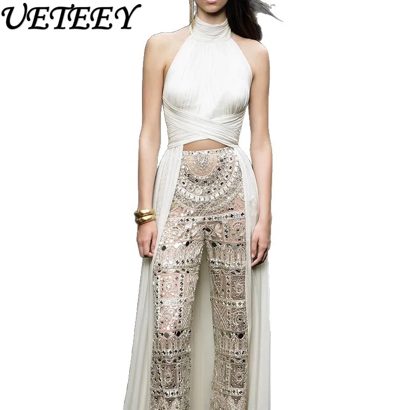 

French Style Sleeveless Shirt Dress 2025 Summer New Slim Fit Irregular Stand Collar Sexy Elegant Tank Top for Women White Shirts