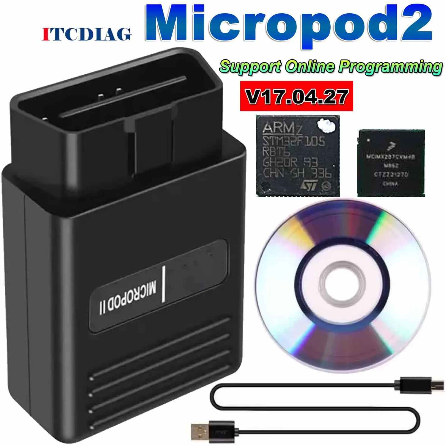 MicroPod 2 V17.04.27 MicroPod2 MicroPod II for Fiat for Chrysler for Dodge For Jeep Diagnostic Tool Support Online Programming