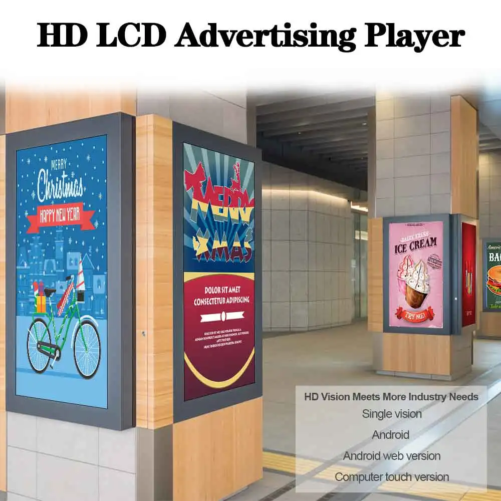 Power 23.6 27 32 Inch Wall Mounted Advertising Display High Definition Indoor Digital Signage Retail Store LCD