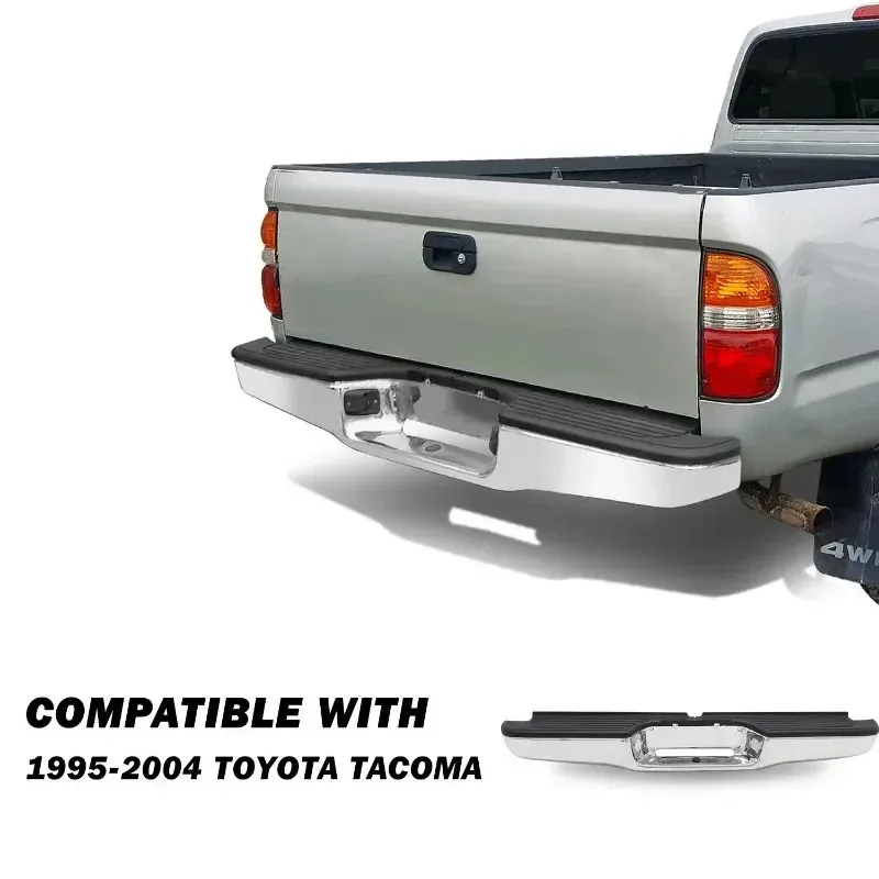 

Chrome Steel Rear Bumper For 1995-2004 Tacoma Truck w/o Sensor Holes