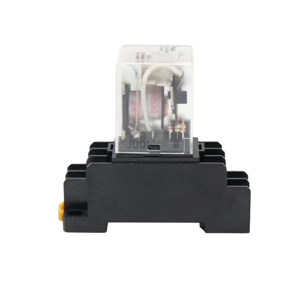 10Pcs LY2NJ JQX-13F small Electromagnetic Power Relay DC12V DC24V AC110V AC220V Small relay 10A 8 Pins Coil DPDT With Socket