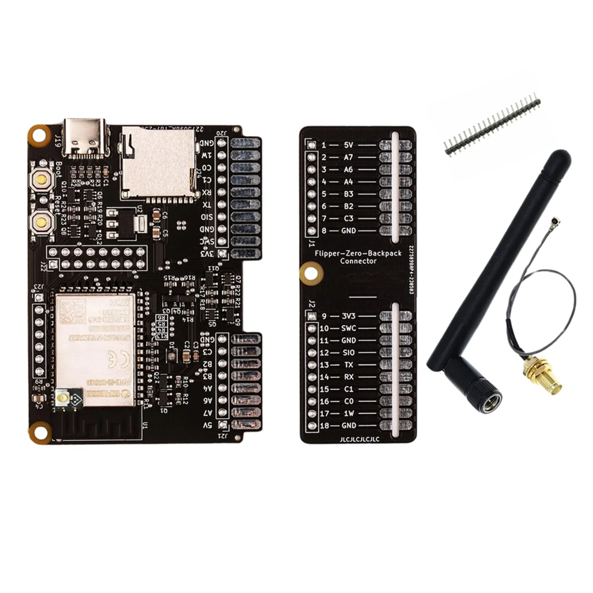 ESP32 Addon Board Kit zaino Wifi con custodia stampata in 3D per Flipper Zero, versione Antenna esterna