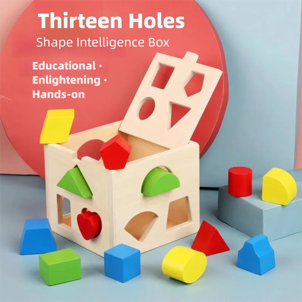 Une boîte nouveau jouet éducatif Montessori en bois 3D Protection de l'environnement trieur de formes jouet coloré trieur de formes jeu éducatif