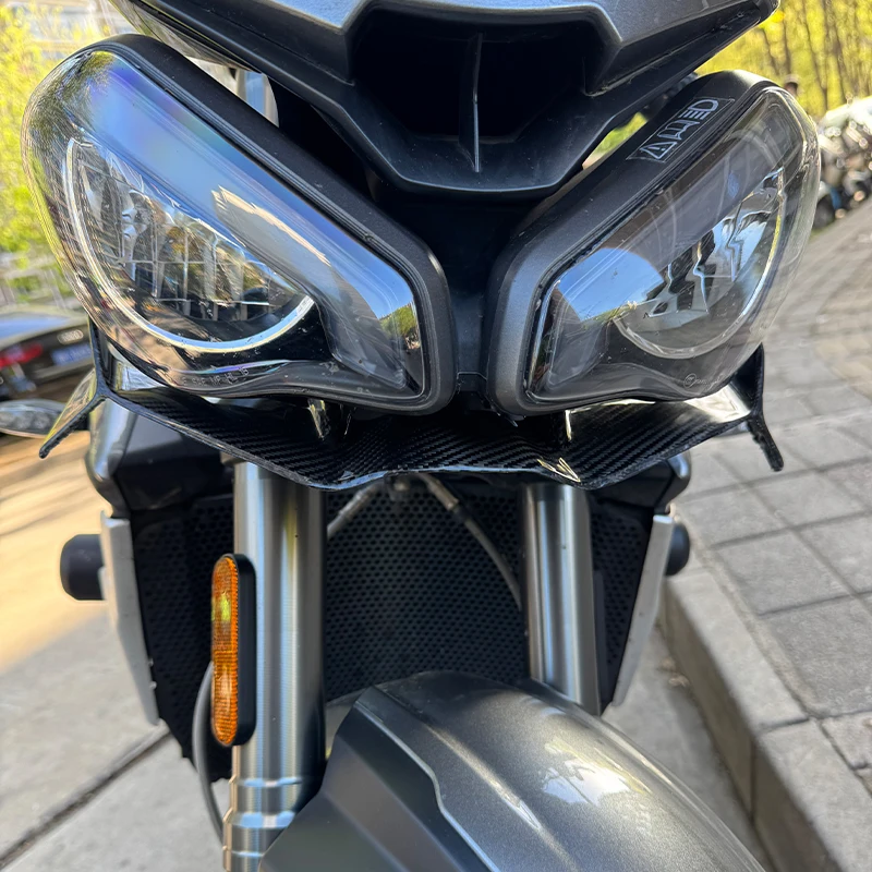 Spoiler avant exposé en fibre de carbone pour moto, kit d'ailes aérodynamiques GP, nouveau, adapté pour Triumph Street Triple 765