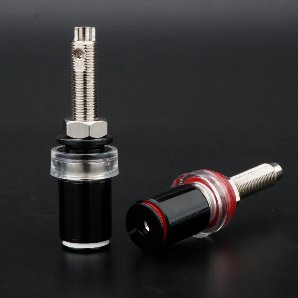 Preffair 4Pcs Binding Post With Rhodium Plated Brass Binding Speaker Terminal Power Amplifier Audio Banana plug Terminal