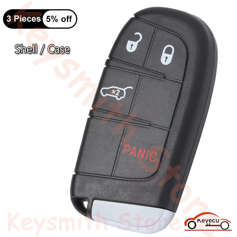 

Чехол KEYECU 3 + 1 с 4 кнопками для Jeep Compass 2017 2018 2019 2020 2021 Smart Remote Car Key Shell Fob Cover FCC ID: M3N-40821302