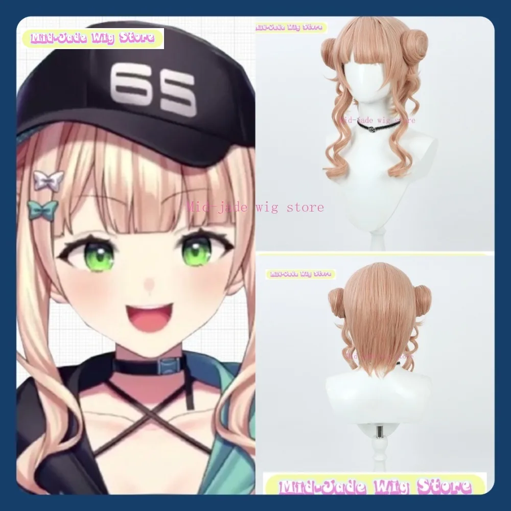 

Mid-jade Wig Store NIJISANJI Kagami Ruren Cosplay Wig Anime Game Role Playing Synthetic Hair Halloween Party