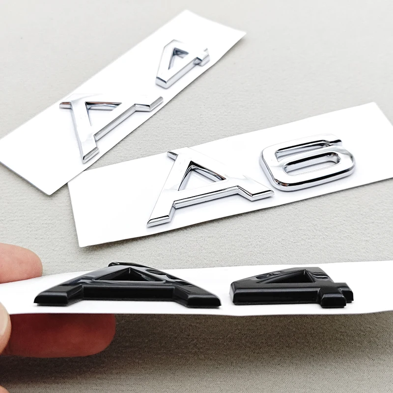 ثلاثية الأبعاد ABS الأسود سيارة رسالة شعار A1 A2 A3 A4 A5 A6 A7 A8 الخلفية جذع شارة شعار مائي لأودي A1 2 3 4 5 6 7 8 ملصق اكسسوارات #5
