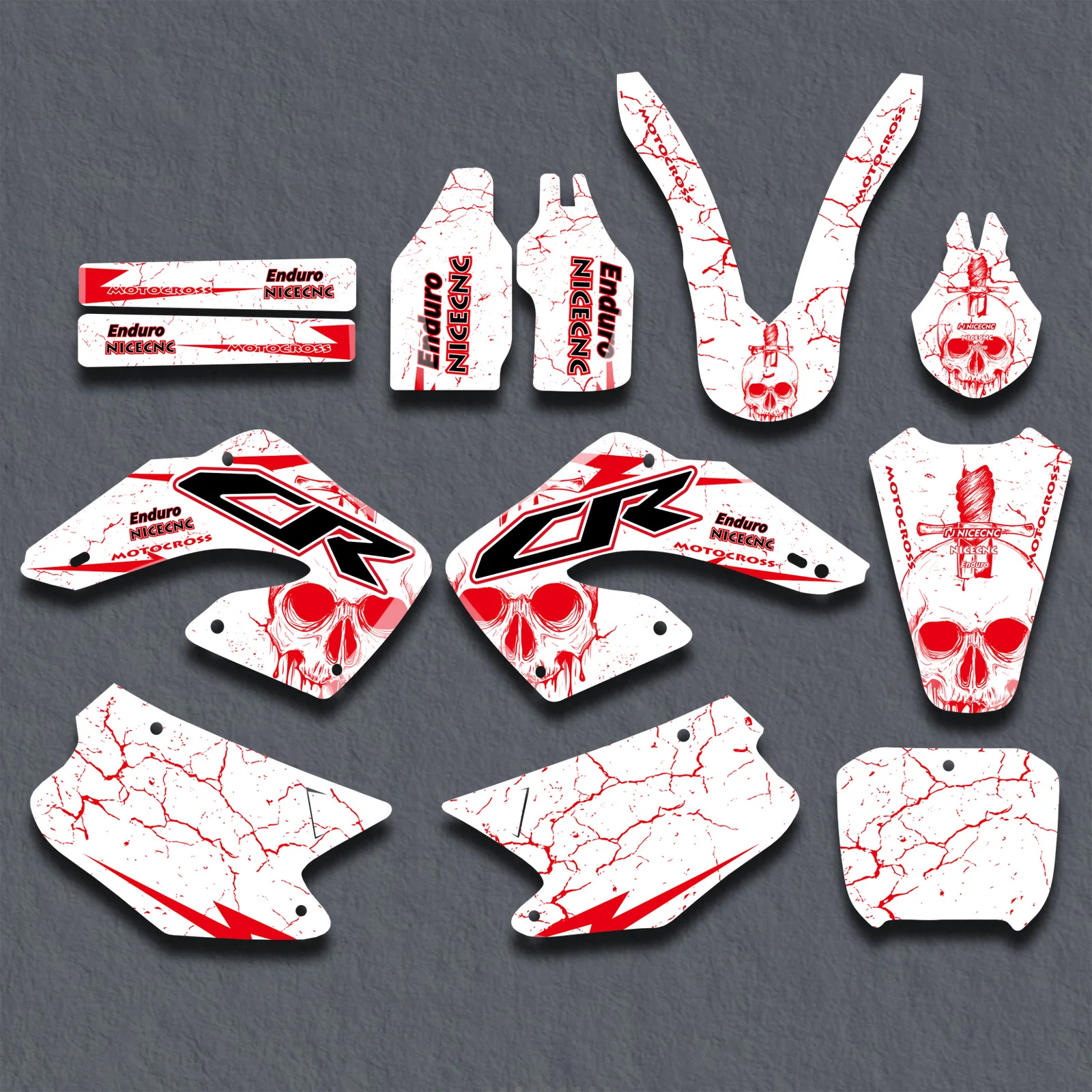 NICECNC For Honda CR125 CR250 CR 125 CR 250 2000-2001 Motorcycle Fairing Graphics Background Decals Stickers Customize