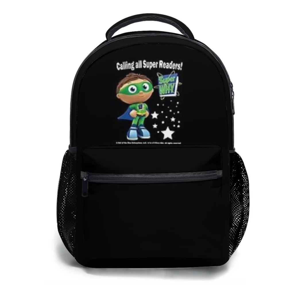 Chamando todos os Super Readers! Super Why Mochila para meninas Mochila de estudante de grande capacidade Mochila de estudante do ensino médio 17 polegadas