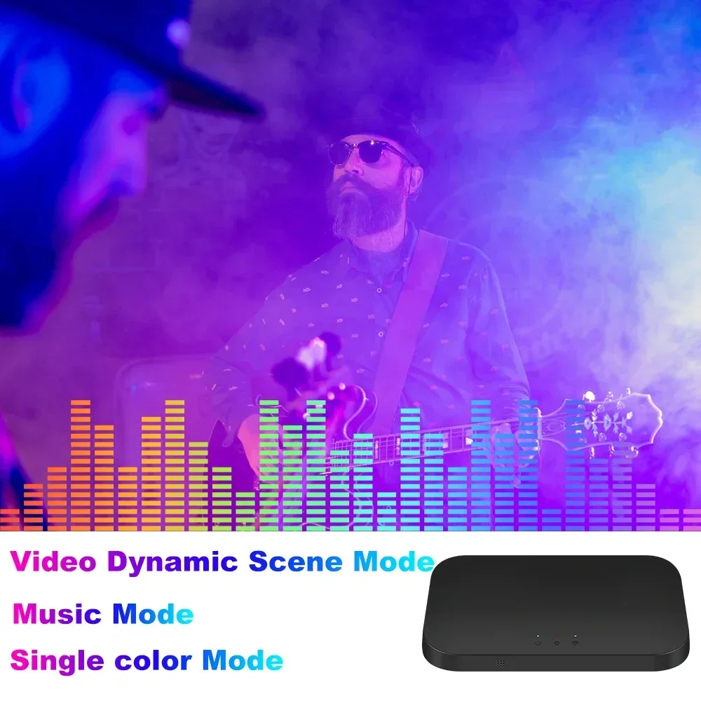 US.EU Smart Ambient TV Led Backlight For 4K HDMI 2.1 Device Sync Box Led Strip Lights Kit Wifi Alexa Voice Google Assistant Cont