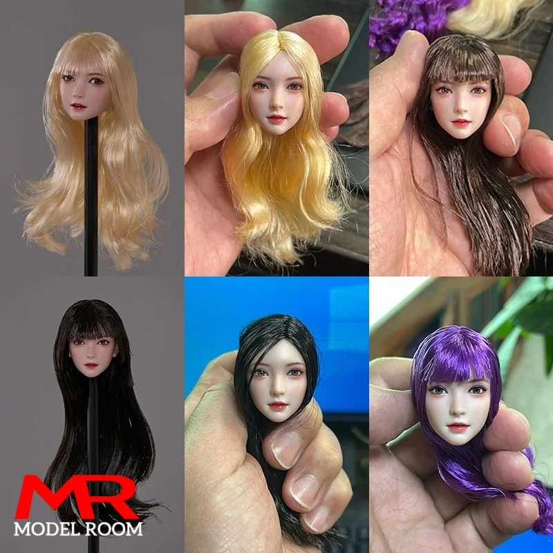 

Z6TOYS ZC016 1/6 Asian Girl Yueyue Movable Eyes Head Sculpt Carving Model Fit 12'' Female Soldier Action Figure Body Dolls