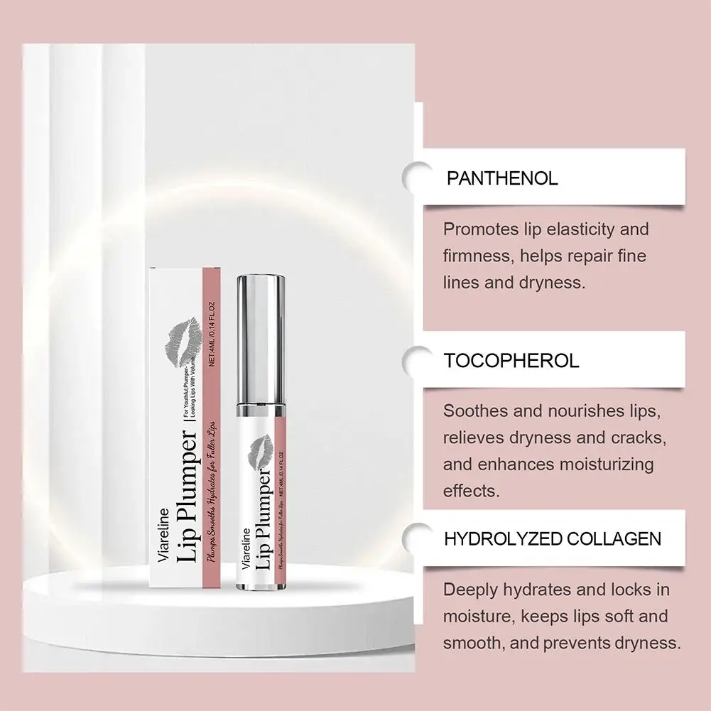 4/8ml Moisturizing Anti-Wrinkle Lip Serum  Lip Enriching Essence Instant Volumising Enhancer Lip Gloss Smoothing Lip Care Makeup