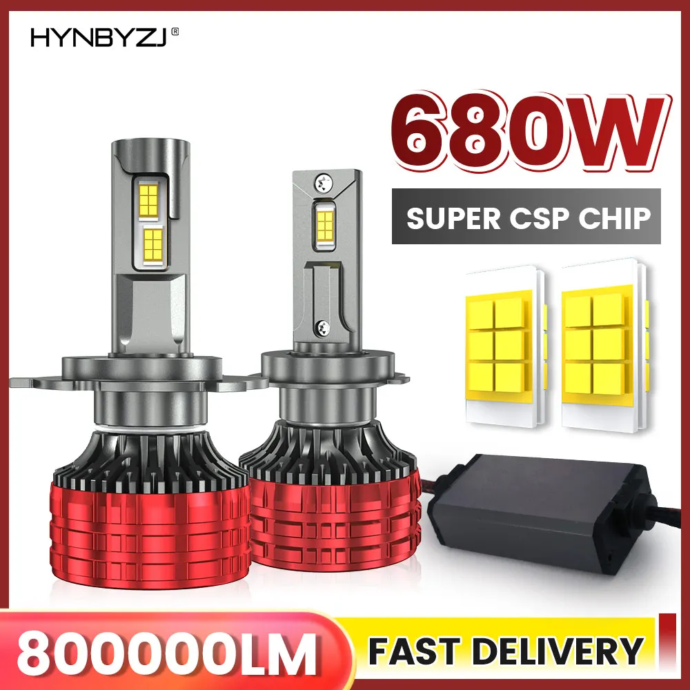 

HYNBYZJ 680W H7 H4 LED Headlight H1 H8 H11 9005 HB3 9006 HB4 Car Lights 12V 24V 6000K 9007 9008 881 880 White Lamps Auto Bulb