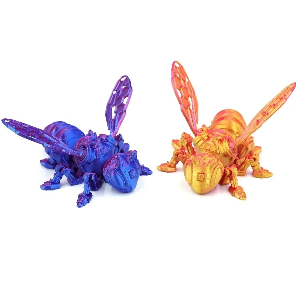 Movable Joint 3D Printing Bee Model Wing Joints Handmade Mechanical Bee Creative Design 3D Printed Movable Joint Insect