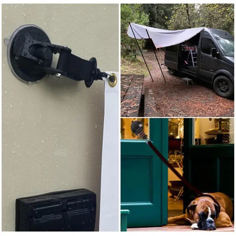 Car Truck Tent Suction Cups Buckle Round Triangular Side Awning Anchors Outdoor Camping Tent Suckers Anchor Securing Hook Parts