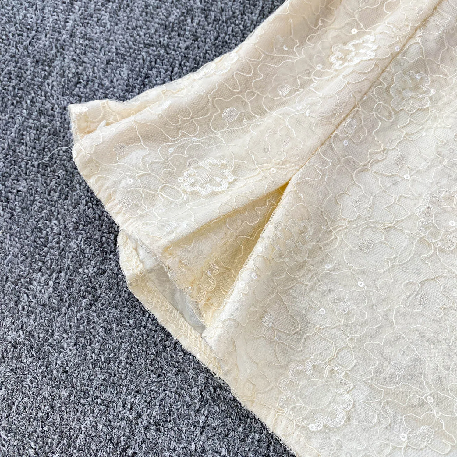 ヴィンテージグリッタースパンコール甘いレース O ネックショート Tシャツスリムエレガントなファッションオフィスレディクロップトップセクシーな女性トップ