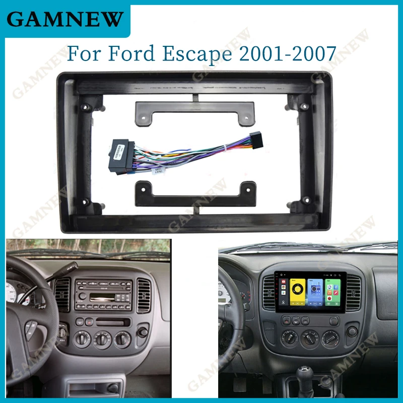 9 Inch Car Frame Fascia Adapter Android Radio Dash Fitting Panel Kit For Ford Kuga Escape 2001-2007