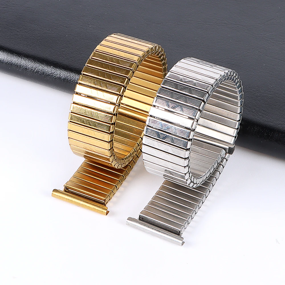 Stretch Expansion Stainless Steel Watch Band Elastic Watch Strap Retractable Wristband Accessories Bracelet 12 14 16 18mm 20mm