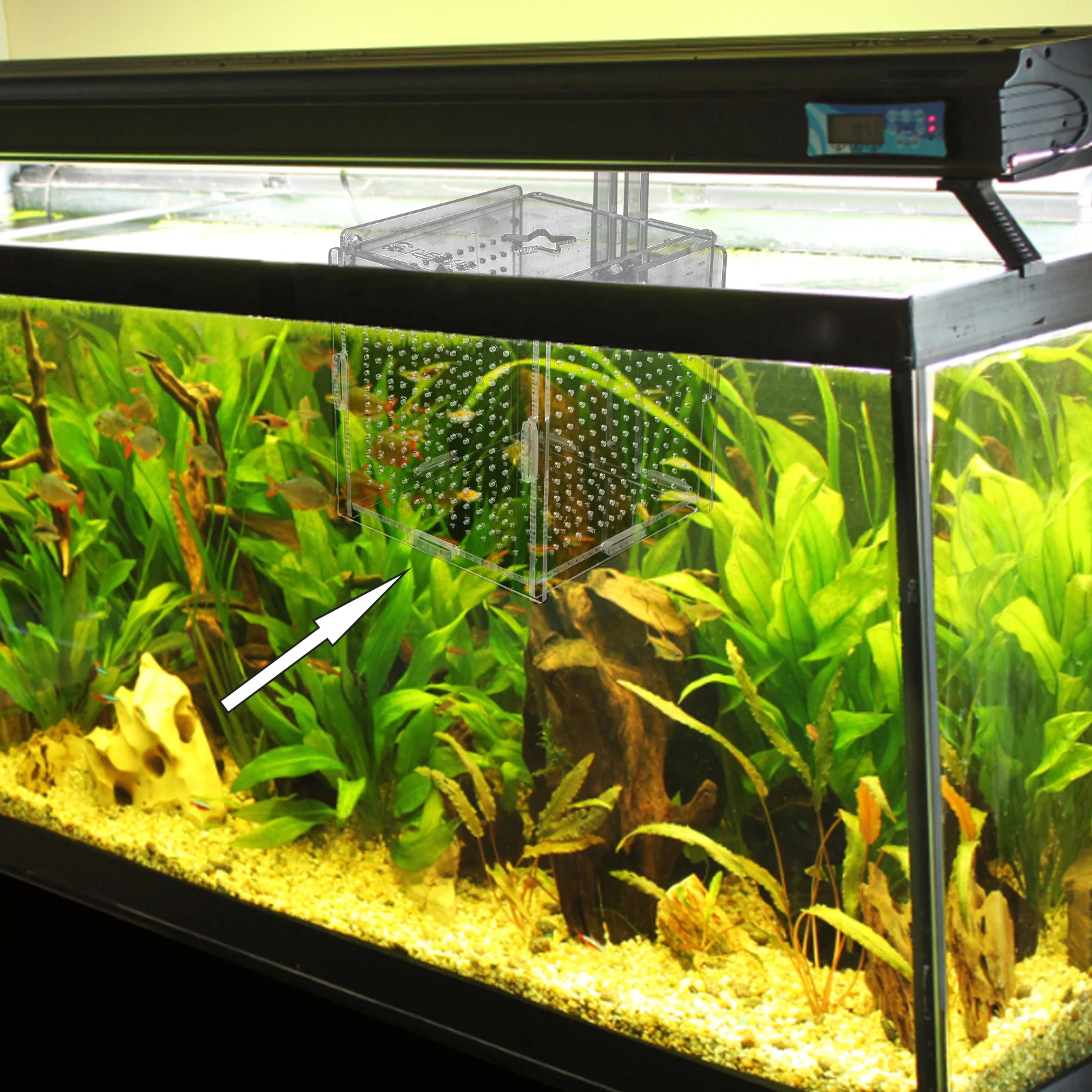 

Acrylic Fish Tank Isolation Box Aquarium Fry Hatching Breeding Holder Durable Transparent Storage Container Pet Supplies