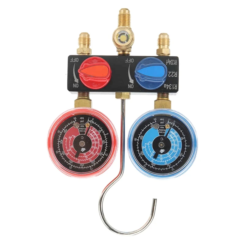 

HS-M01 Refrigerant Diagnose Manifold Gauge G1/4 Condition Manometer Pressure Gauge Refrigeration Tools For R22/R1234yf