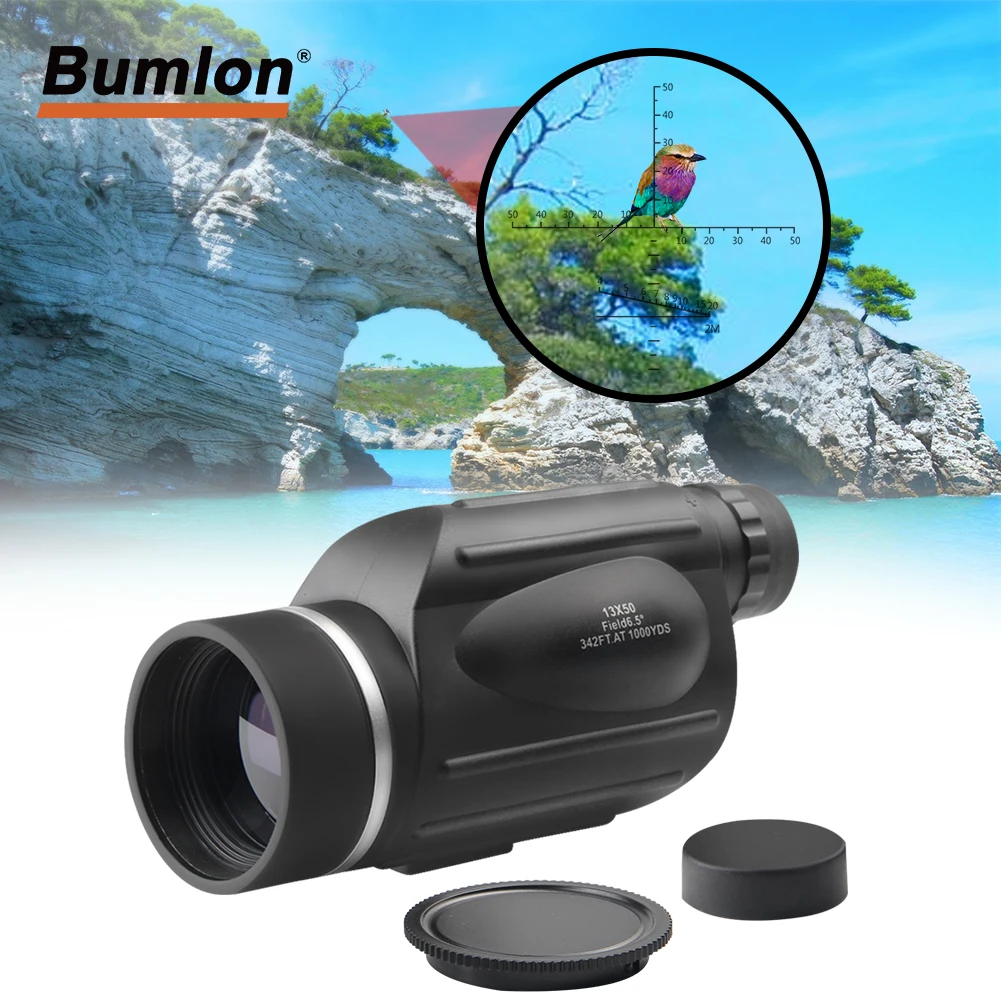 Bumlon Long Range Binoculars Telescope, Monocular Rangefinder, 13x50, Waterproof , 1000m, Spotting Scope, Hunting Telescopes