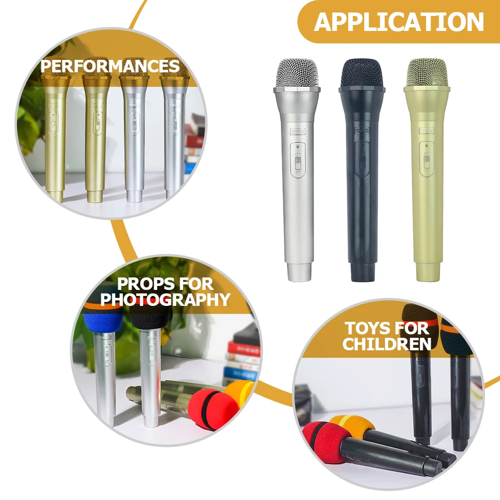 

3 Pcs Children's Microphone Simulate Toy Kid Kids Pretend Toys Prop for Training Fake Microphones
