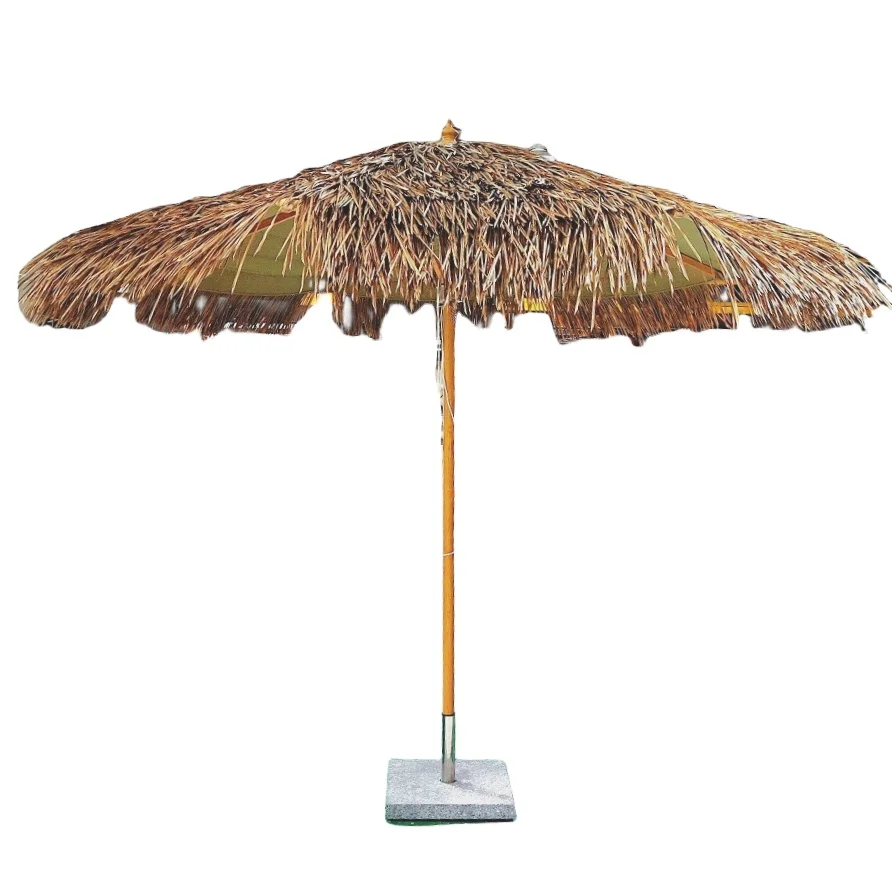 Patio Umbrella & Bases with logo Fringe Beach for the Rain Outdoor Parasol Luxurious Stand Thatch Beach Umbrella