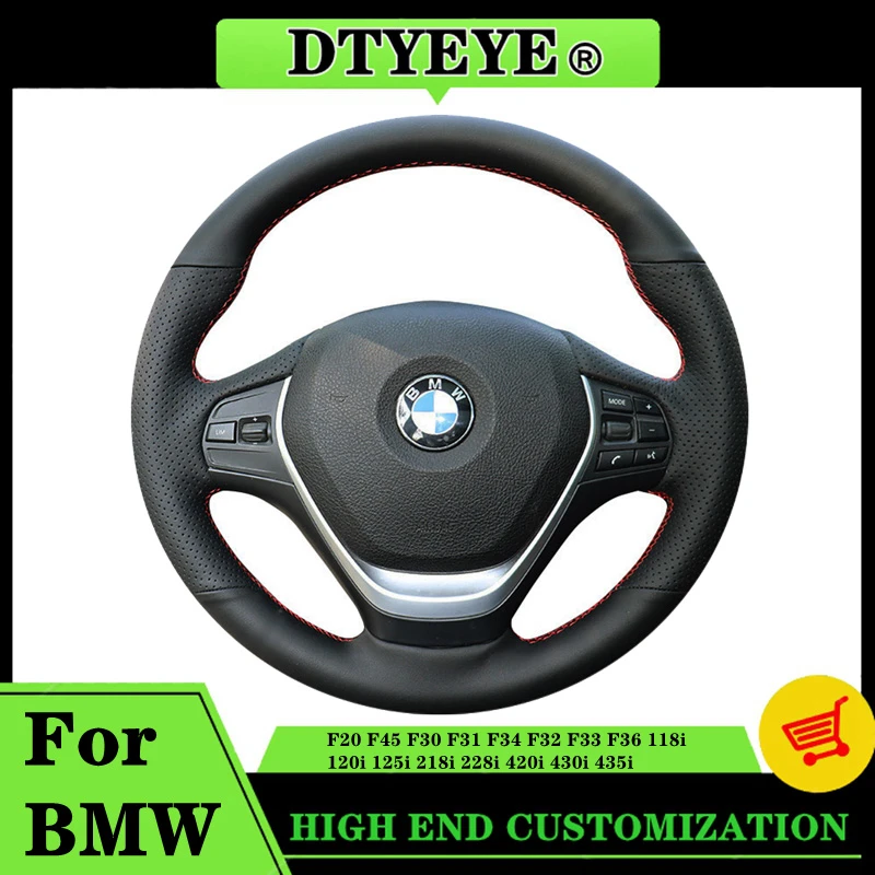 

DIY Car Steering Wheel Cover Genuine Leather For BMW F20 F45 F30 F31 F34 F32 F33 F36 118i 120i 125i 218i 228i 420i 430i 435i