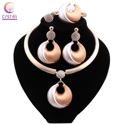 CYNTHIA Jewelry Sets For Women Earrings Necklace Ring Vintage Bracelet Pendant Gold Color Dubai Jewelry Bride Wedding Party