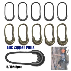 5/10/15pcs EDC Zipper Pull MultiPurpose Zipper Cord Rope Pullers Replacement Bags Clip Buckle For Travel Suitcase Tent Backpack