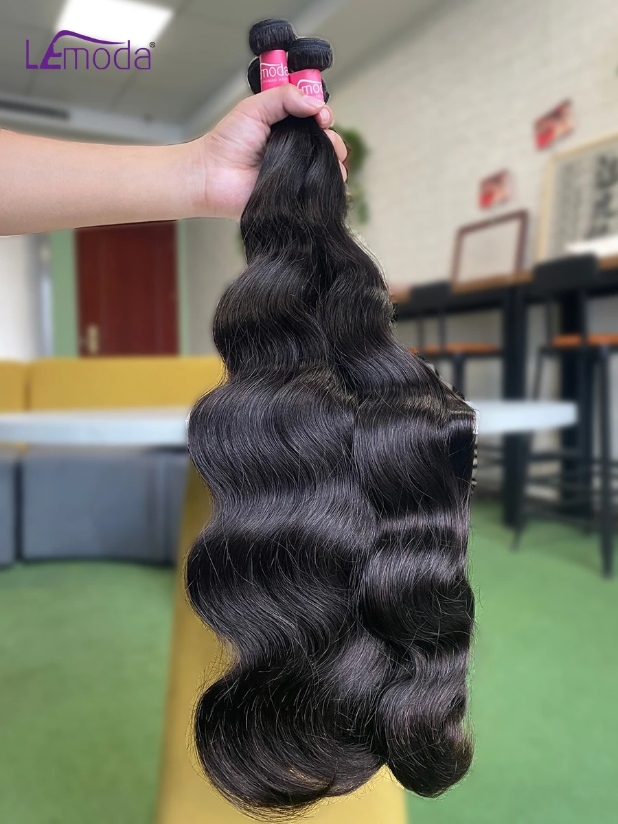 Body Wave Human Hair Bundles Natural Black 1/3/4 pcs/lot Weave Hair extension 100% Human Hair Bundles Brazilian Lemoda Remy Hair