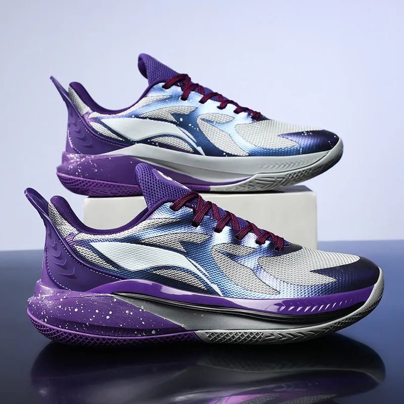 Purple Basketball Shoes Men Women High Quality Professional Men's Sports Shoes For Basketball Outdoor Breathable Unisex Sneakers