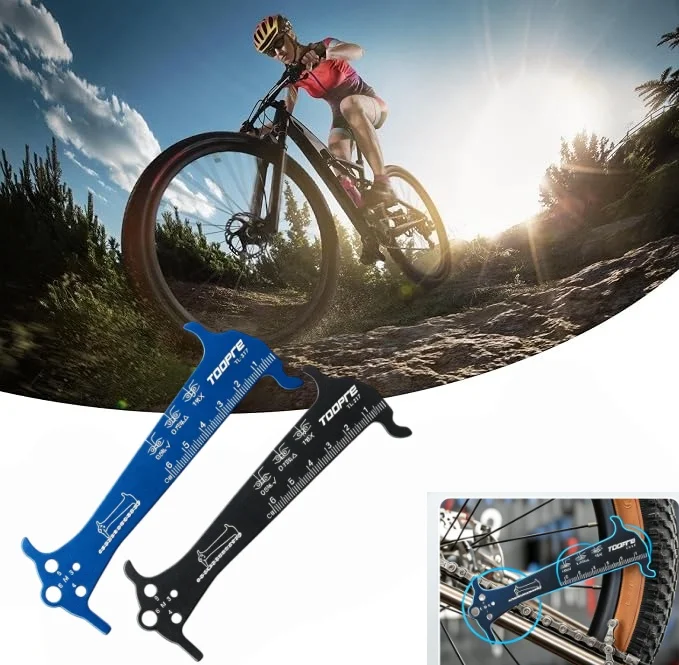 Bicycle Chain Wear Indicator Ruler Repair Tool Stainless Steel Mountain Road Bike Chain Gauge Measurement Checker Screw Diameter