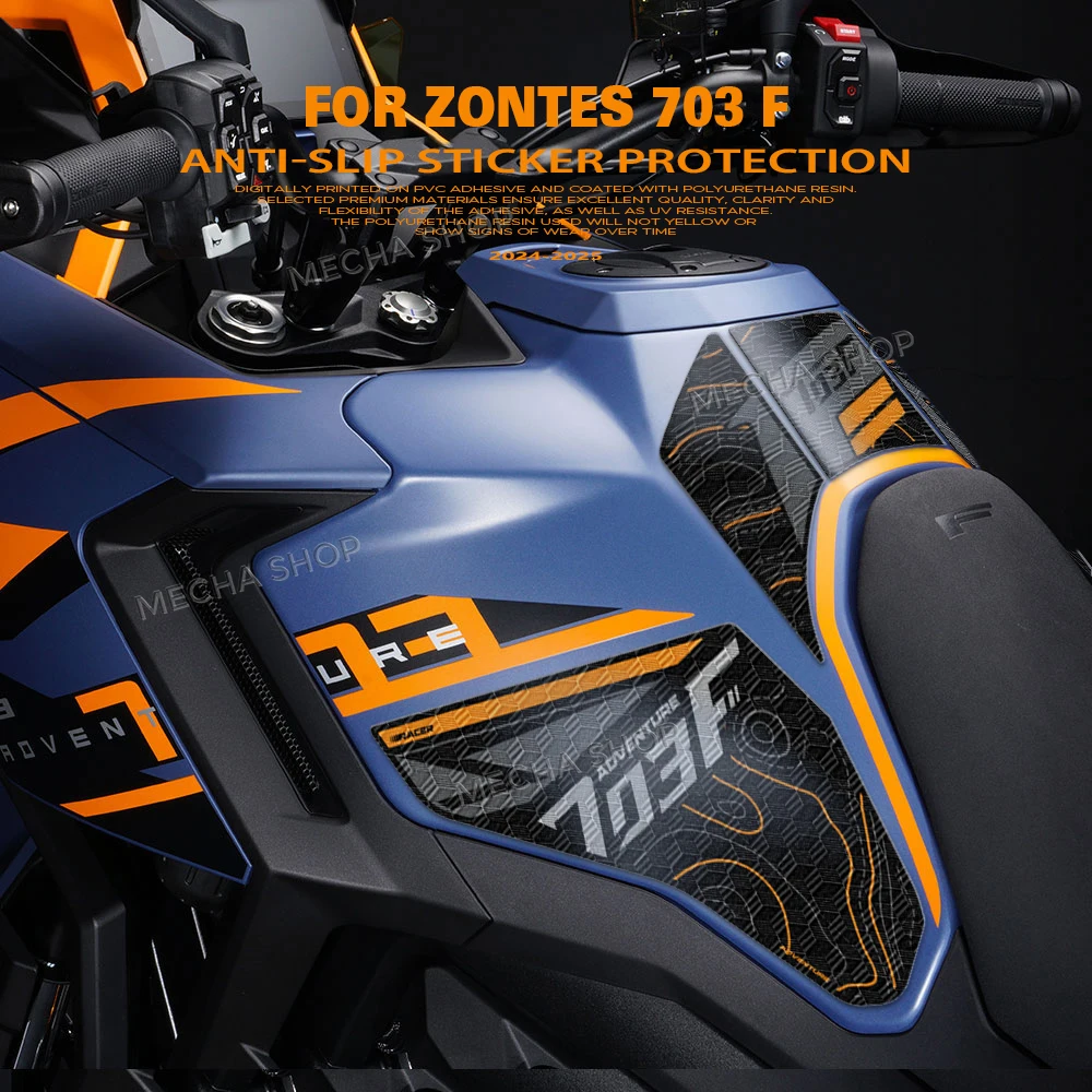 

For ZONTES 703F 2025- Motorcycle Side Sticker Fuel Tank Decal Protector Traction Pad Cover Decoration Sets Anti-Slip