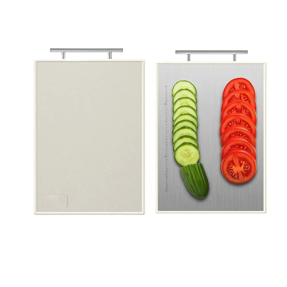 

Anti-Bacterial Double-Sided Chopping Board Anti-Mold with Handle Stainless Steel Cutting Board Multi-Functional Anti-Slip