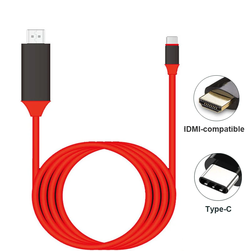USB C To HDTV 1.8m Cable Type C To HD Adapter USB-C Thunderbolt 3 Cable Converter for MacBook Samsung S20 S25 USB-C HD1.8M Cable